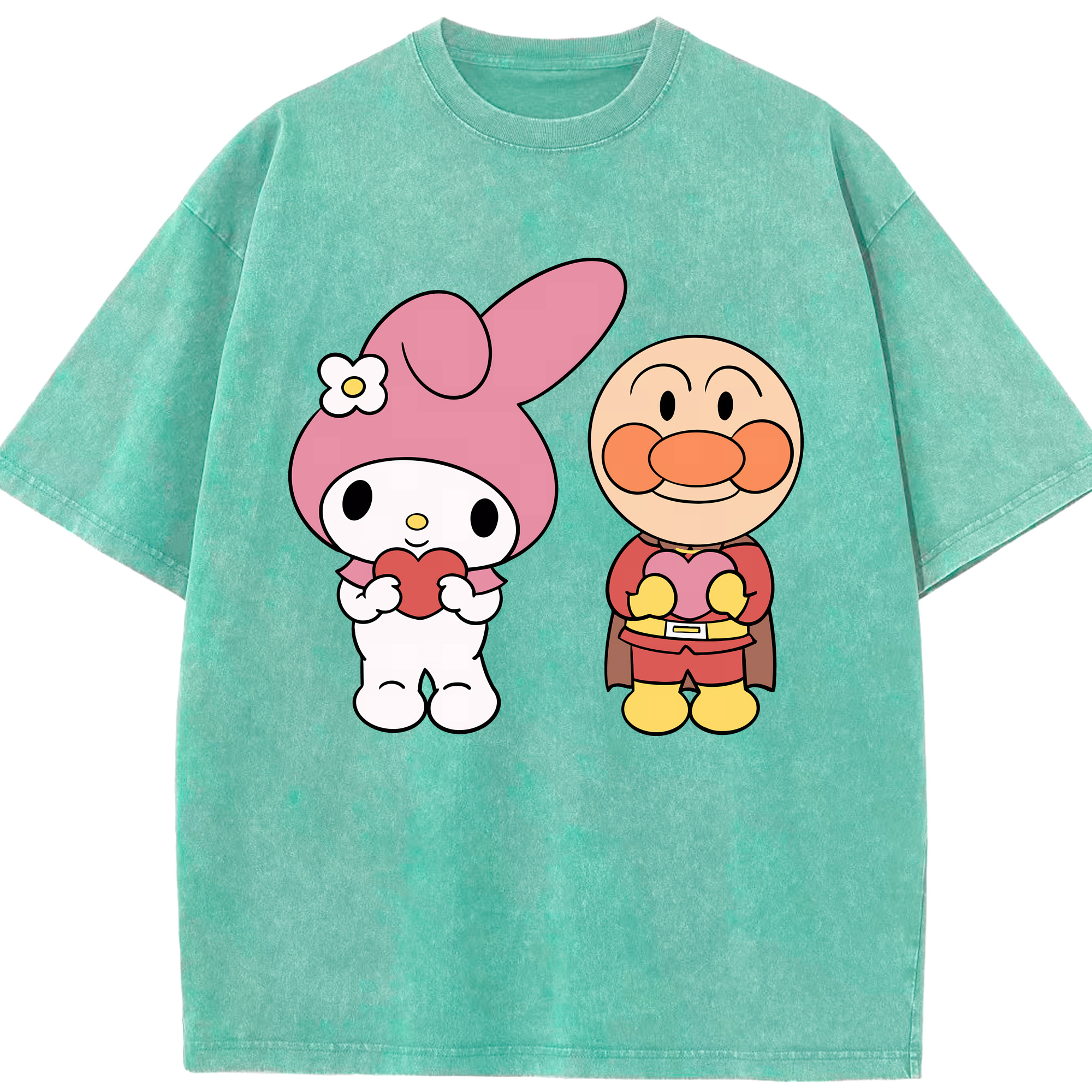 （画像用） アンパンマン Anpanman 綿100% ヴィンテージ風 半袖Tシャツ（フロントプリント）